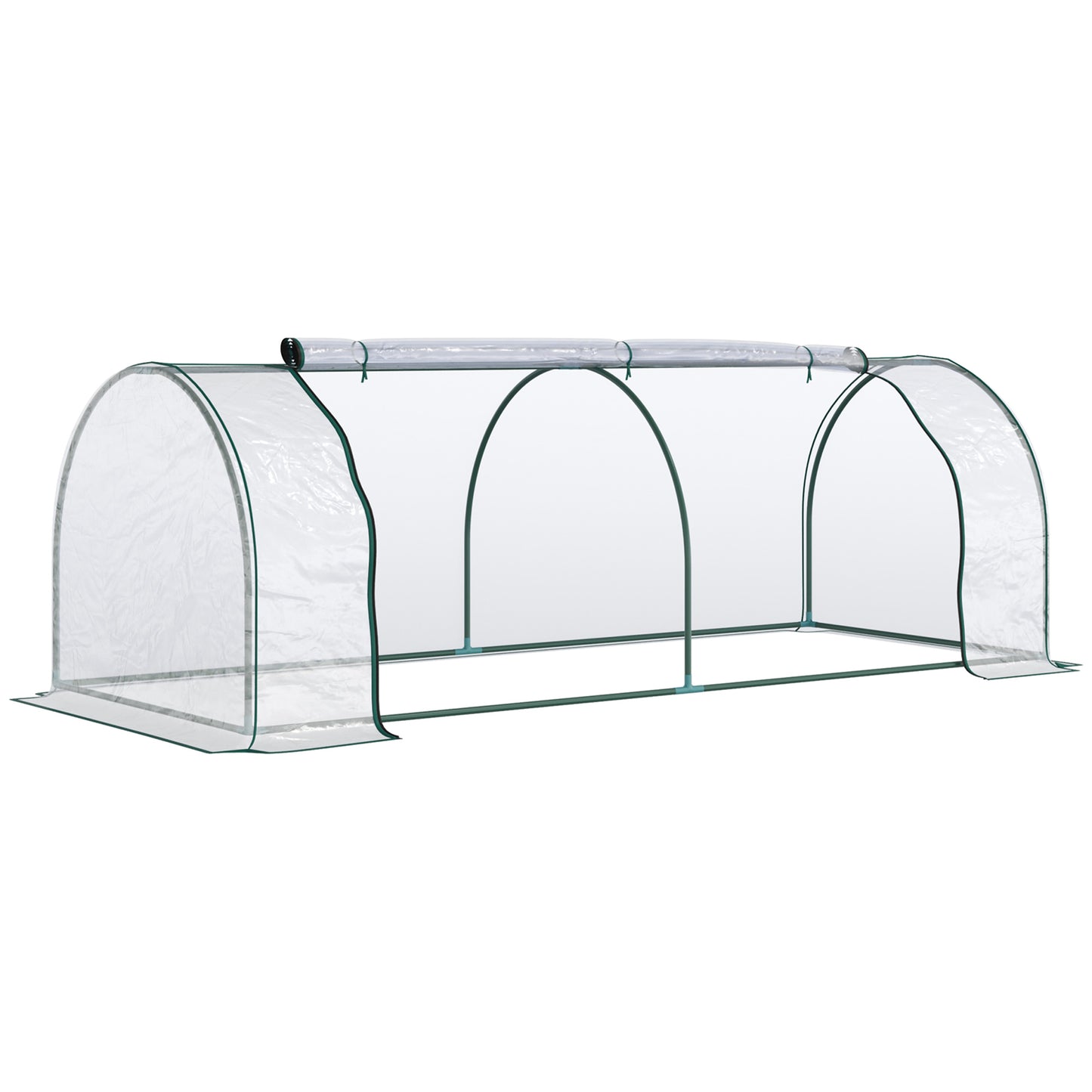 Outsunny 2m x 1m x 0.8m Tunnel Greenhouse - Portable with Zippered Doors