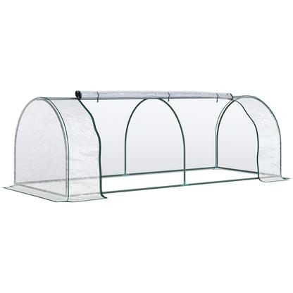 Outsunny 2m x 1m x 0.8m Tunnel Greenhouse - Portable with Zippered Doors