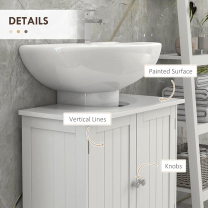 Meuble-lavabo sous évier avec 2 portes et tablette