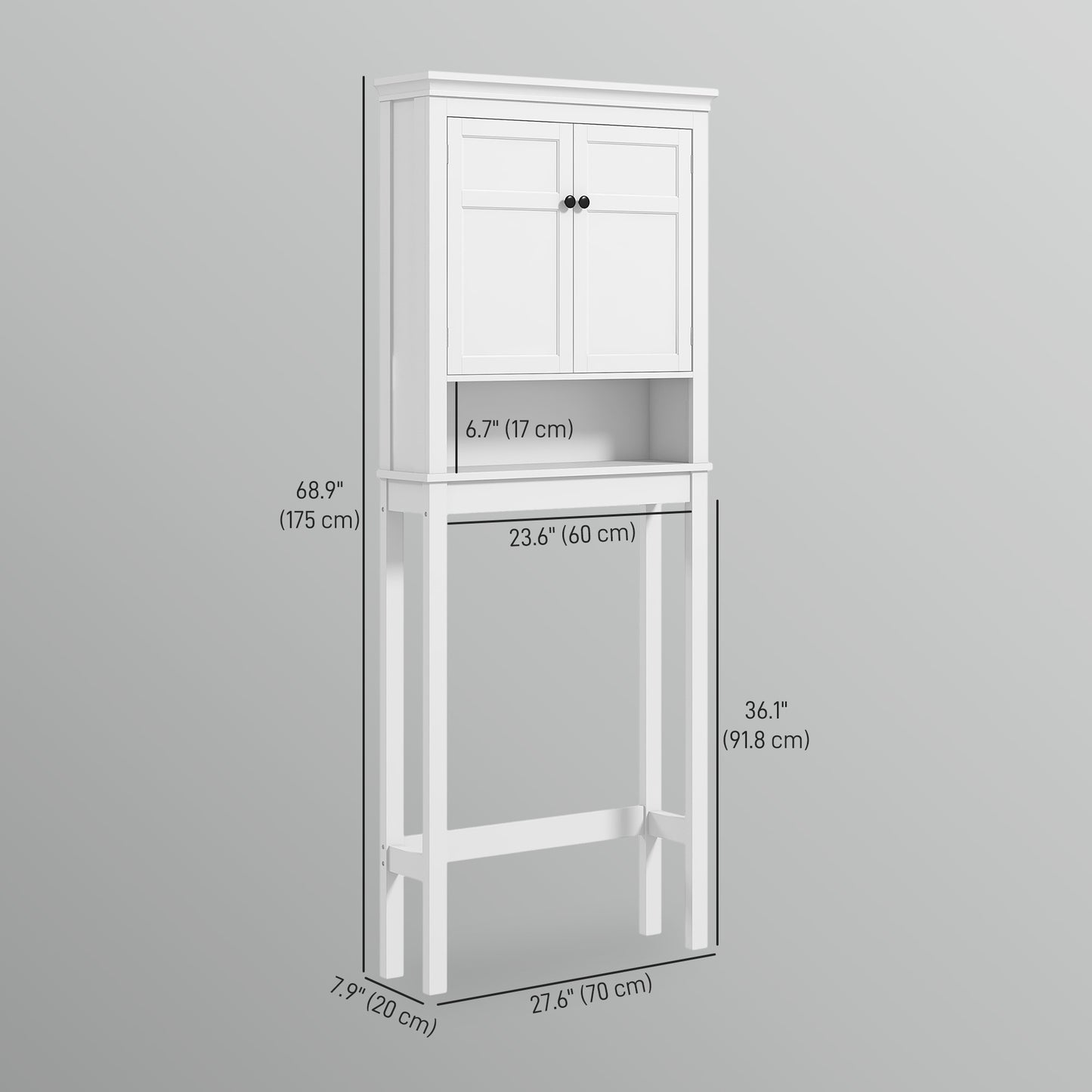 Armoire de salle de bain 3 niveaux au-dessus des toilettes
