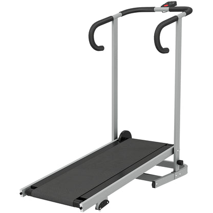 Tapis de marche pliant inclinable avec barre et écran LCD