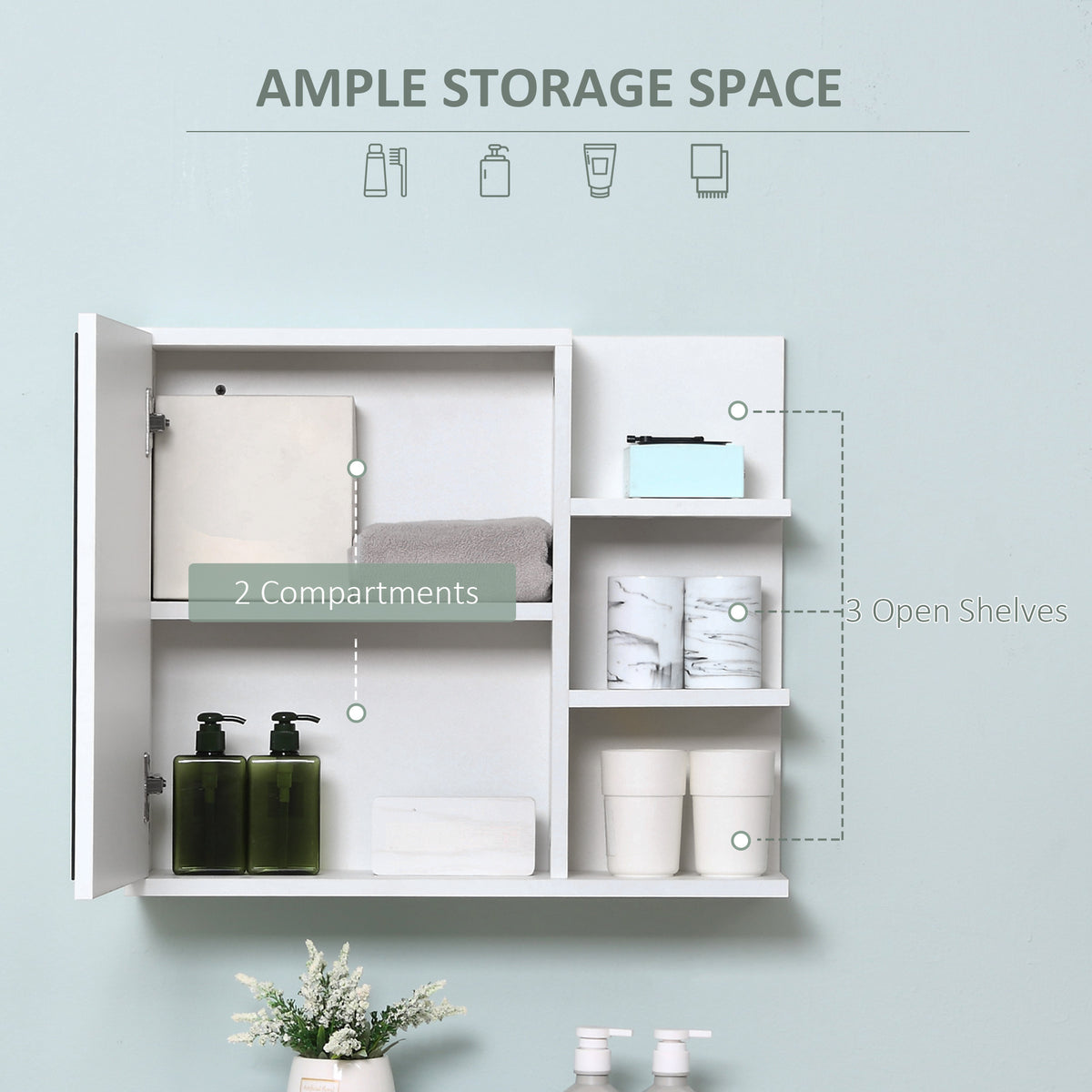 Armoire à pharmacie murale avec miroir