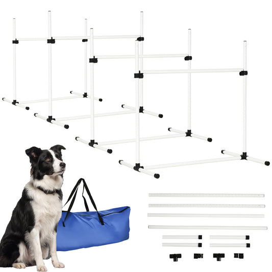 Ensemble de 4 haies d'agilité réglables pour chien