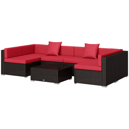 Ensemble de meubles de patio 7 pièces rotin modulaire