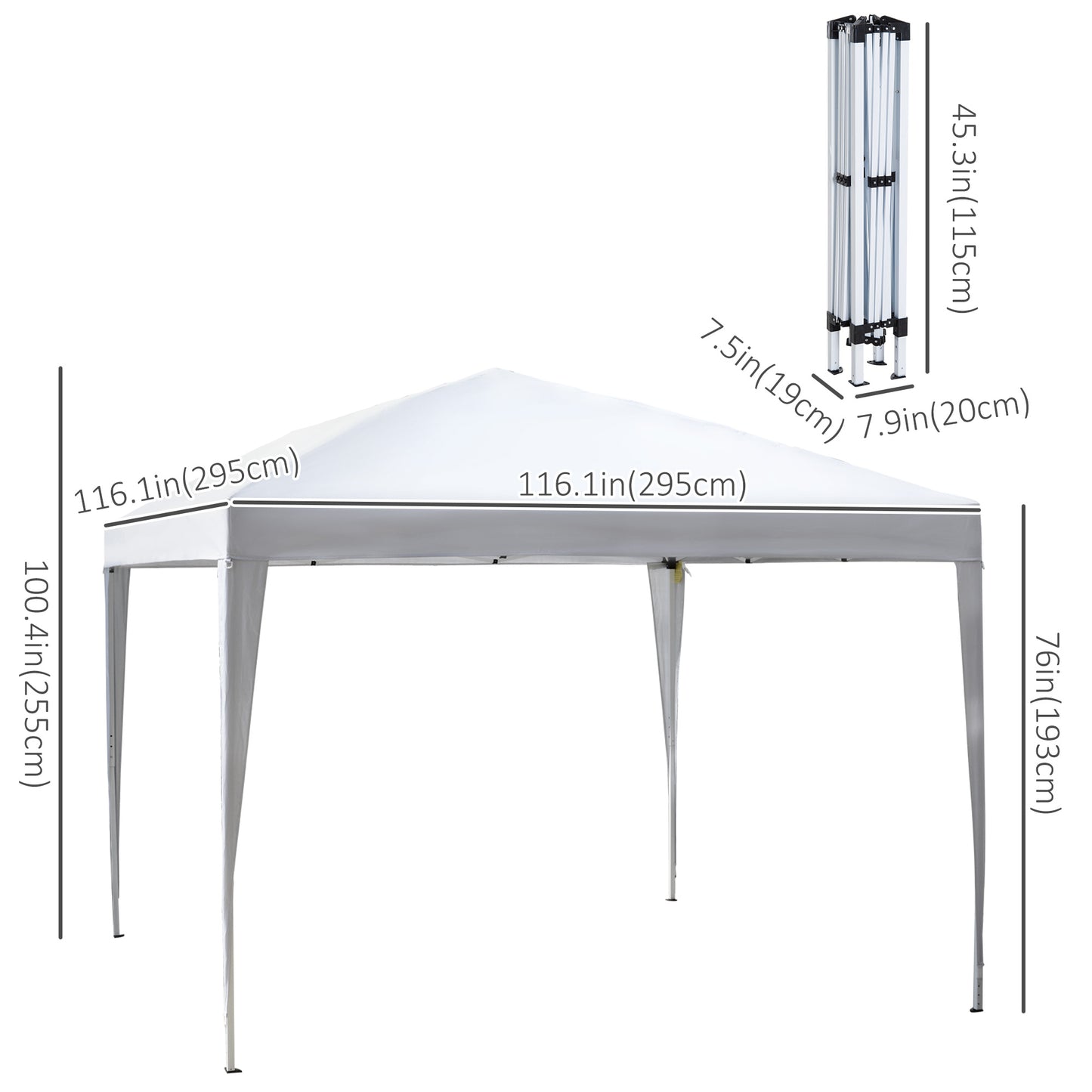 Tente de jardin escamotable 3 x 3 m avec sac
