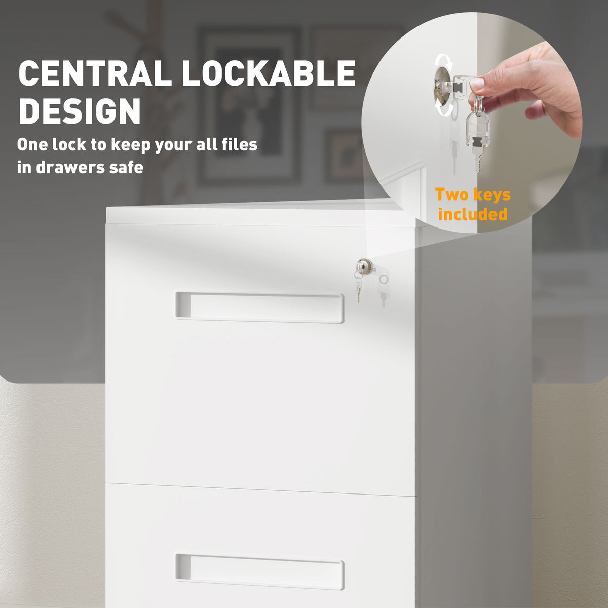 Classeur vertical de bureau verrouillable