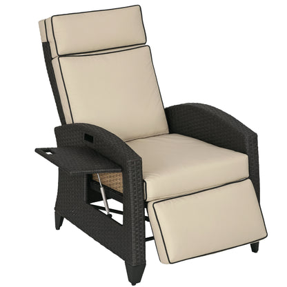 Chaise longue inclinable rotin avec dossier ajustable