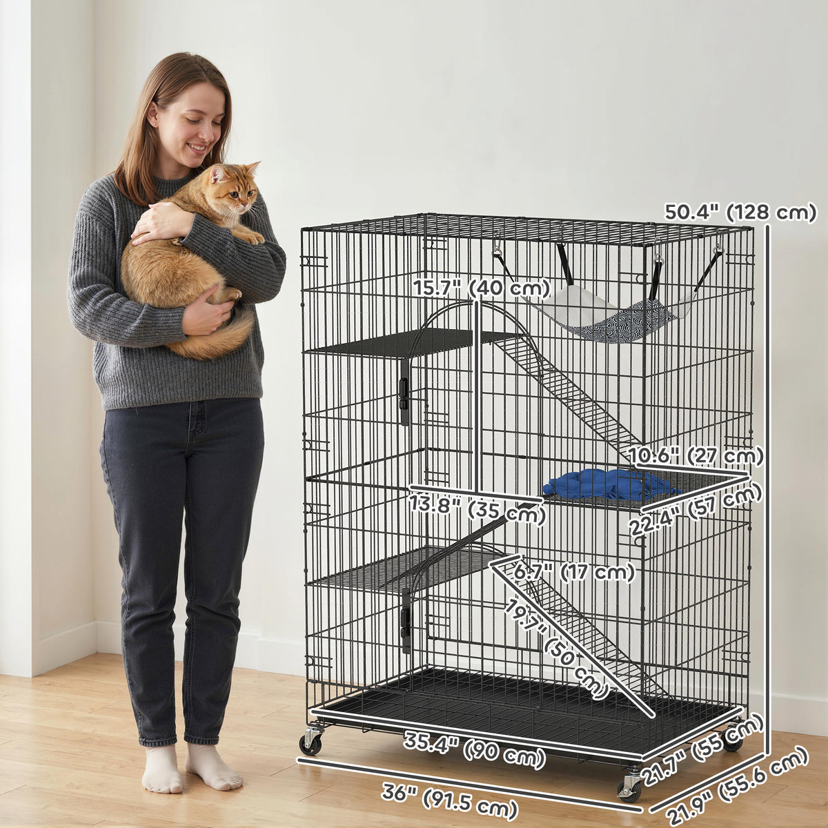 Grande cage pour chats à 4 niveaux