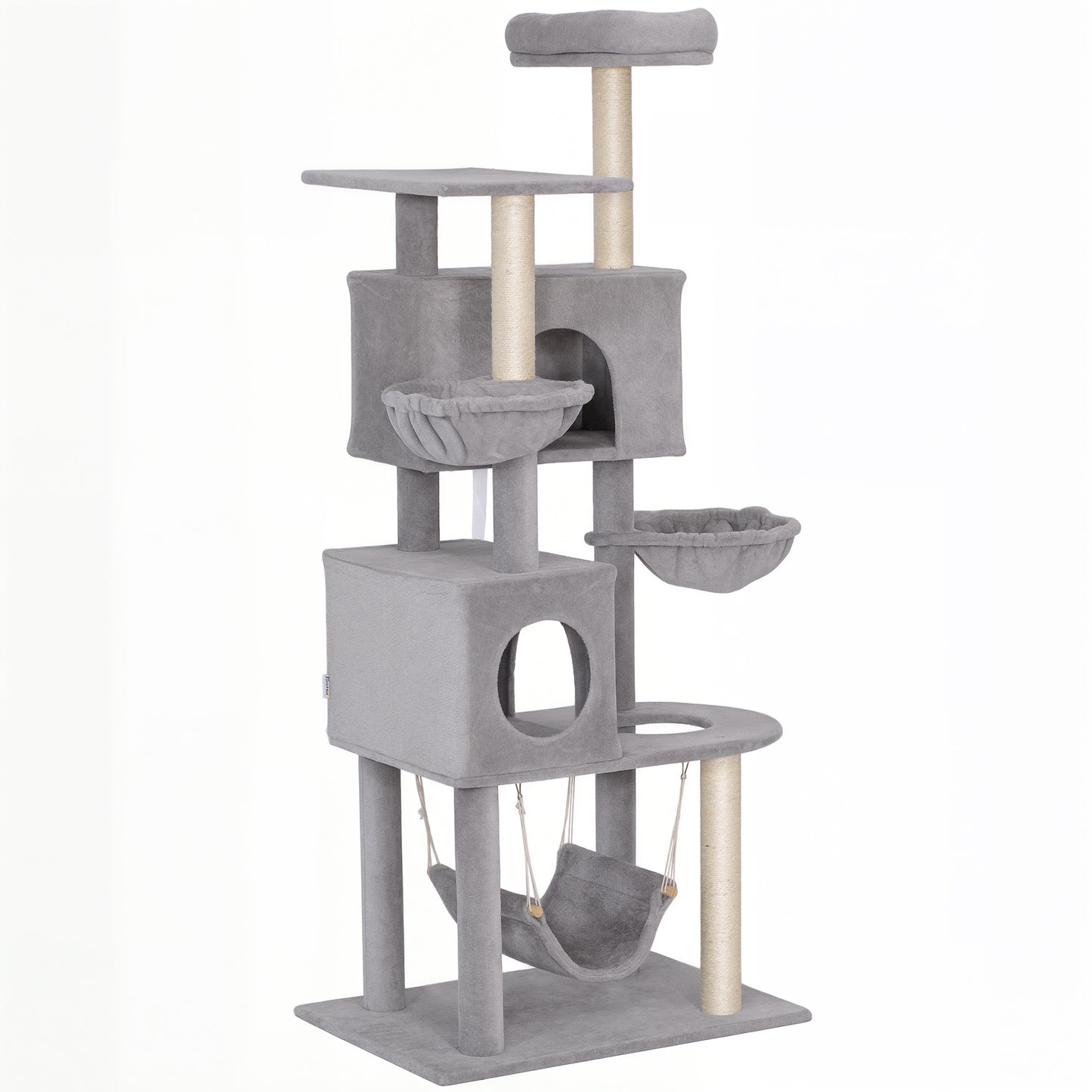 Arbre à chat multi-niveaux 168 cm avec condos et hamacs
