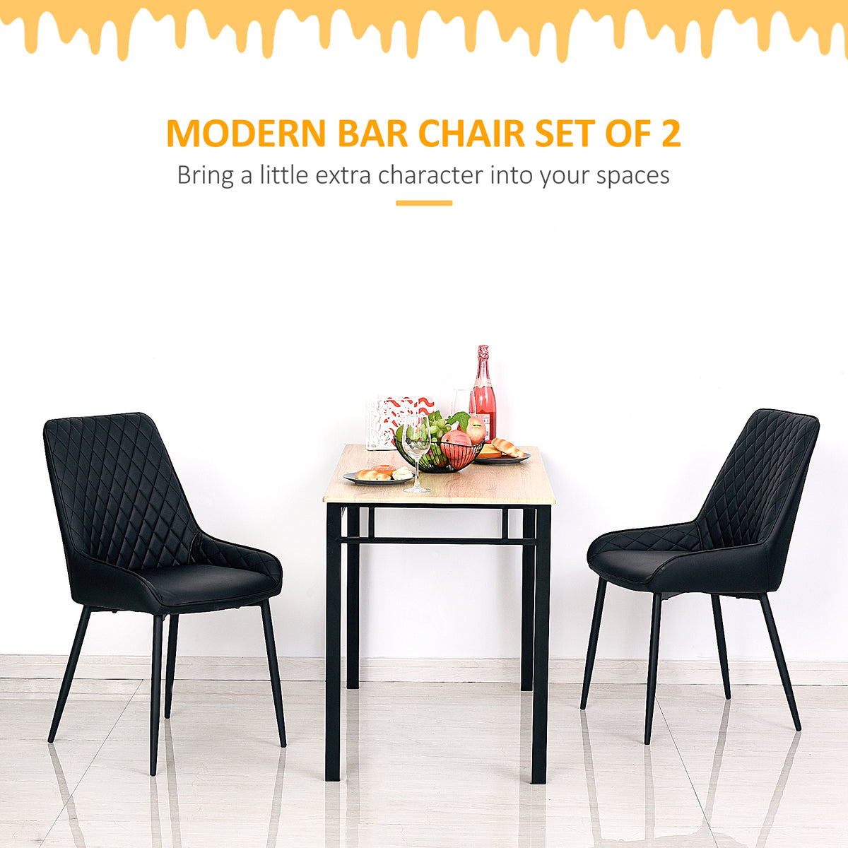 Chaises de salle à manger capitonnées lot de 2