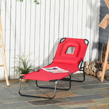Chaise longue pliante avec trou visage ajustable