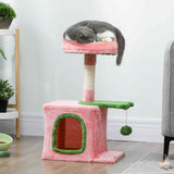 Tour à Chat 71 cm avec Lit Douillet — Rose