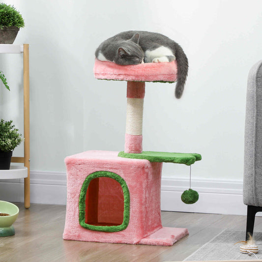 Tour à Chat 71 cm avec Lit Douillet — Rose