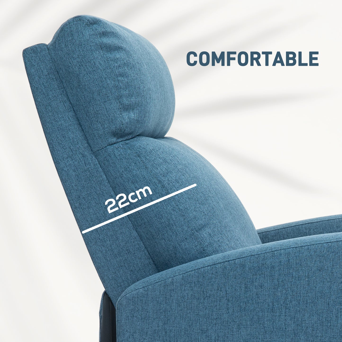 Fauteuil inclinable manuel rembourré lin pour salon