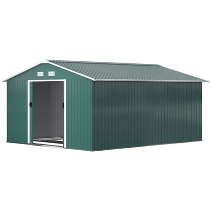 Remise de jardin en acier galvanisé avec double porte coulissante