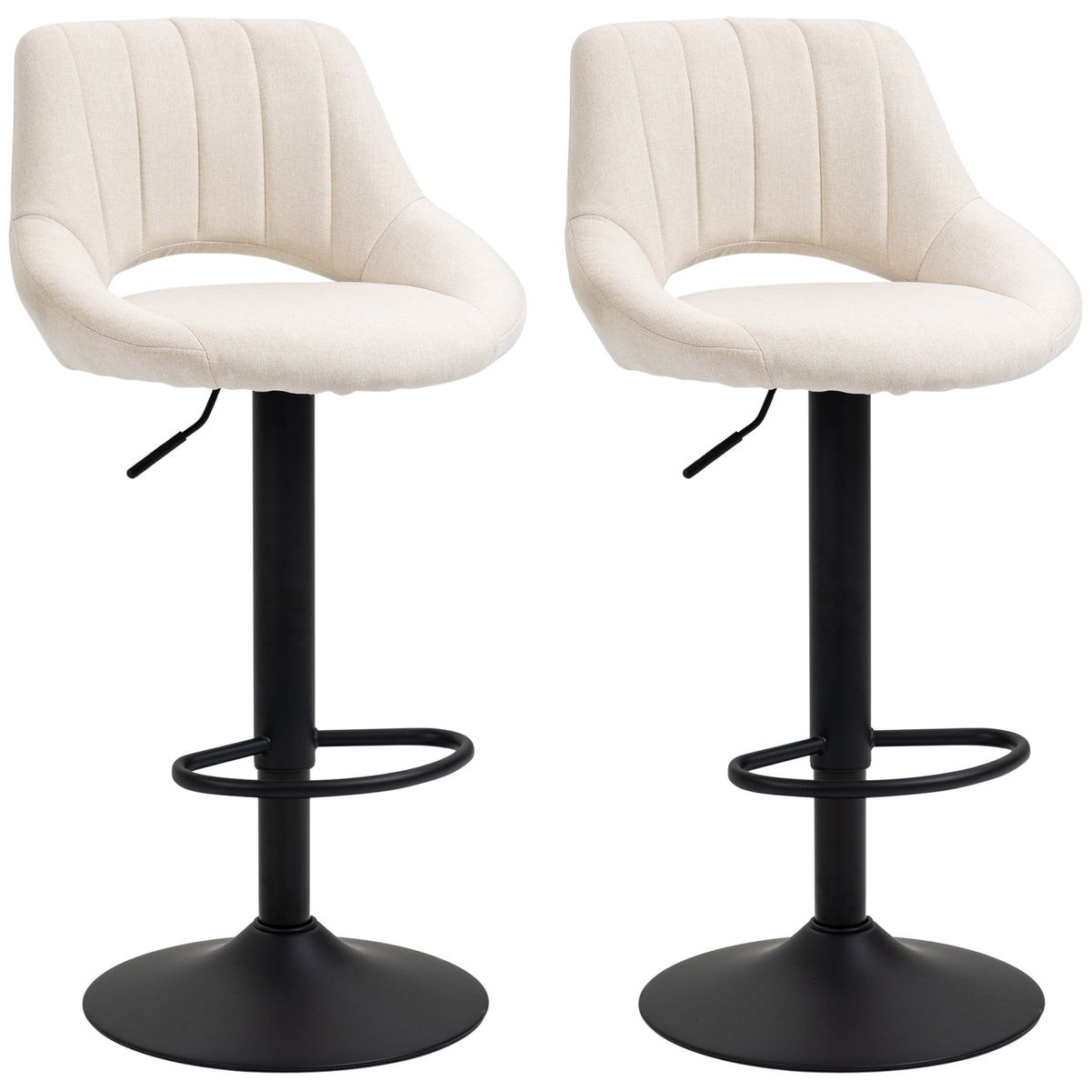 Tabourets de bar pivotants ajustables en lin — Ensemble de 2