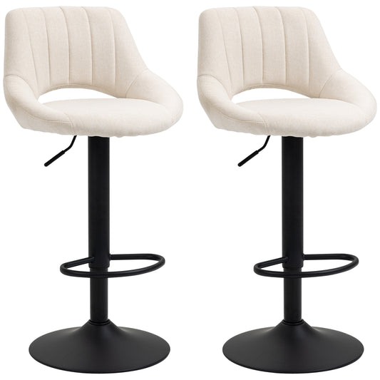 Tabourets de bar pivotants ajustables en lin — Ensemble de 2