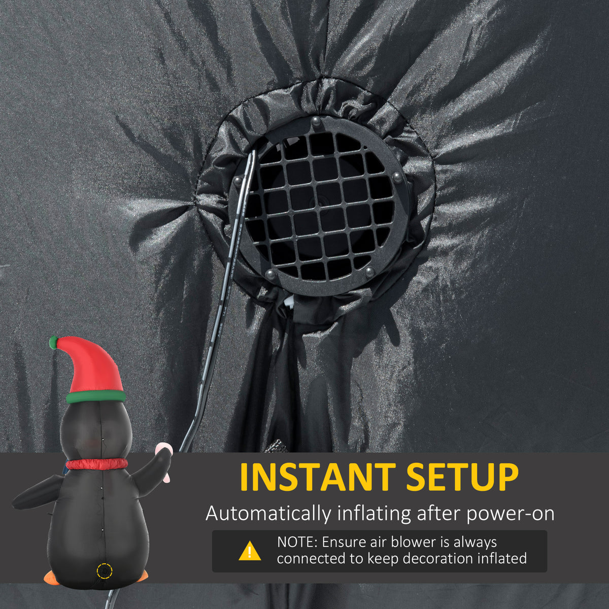 Pingouin gonflable Noël LED 2,5 m