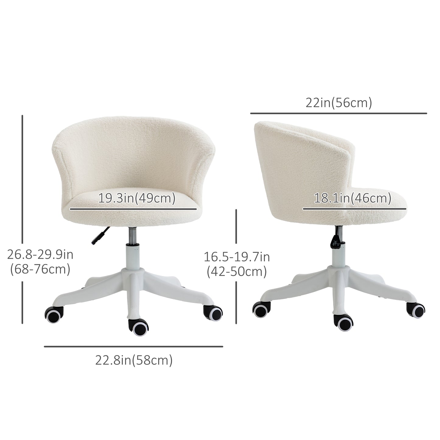 Chaise bureau sans bras hauteur réglable roulettes pivotantes