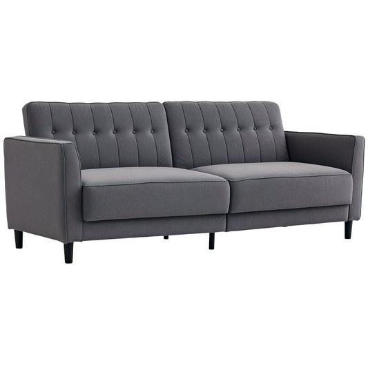 Sofa-lit convertible capitonné à dossier ajustable