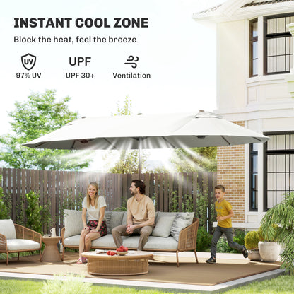 Parasol double toile manivelle — 457 cm