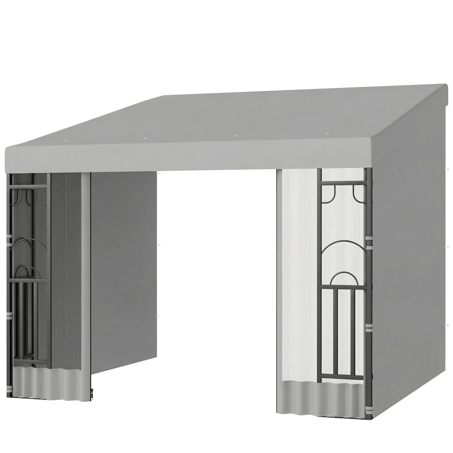 Pergola murale en acier 3 x 3 m avec rideaux