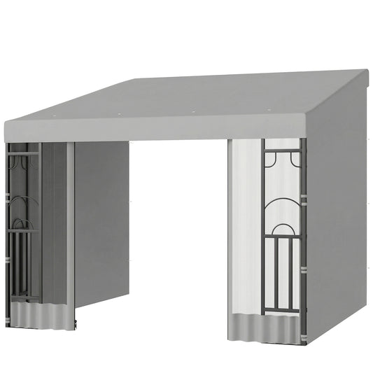 Pergola murale en acier 3 x 3 m avec rideaux