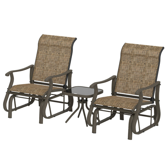 Ensemble de Chaises Berçantes et Table Bistro 3 Pièces Aosom
