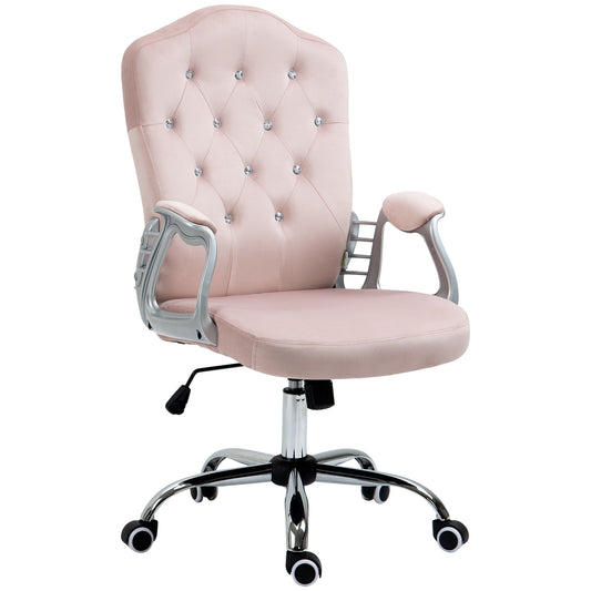 Chaise bureau velours style français boutons cristal