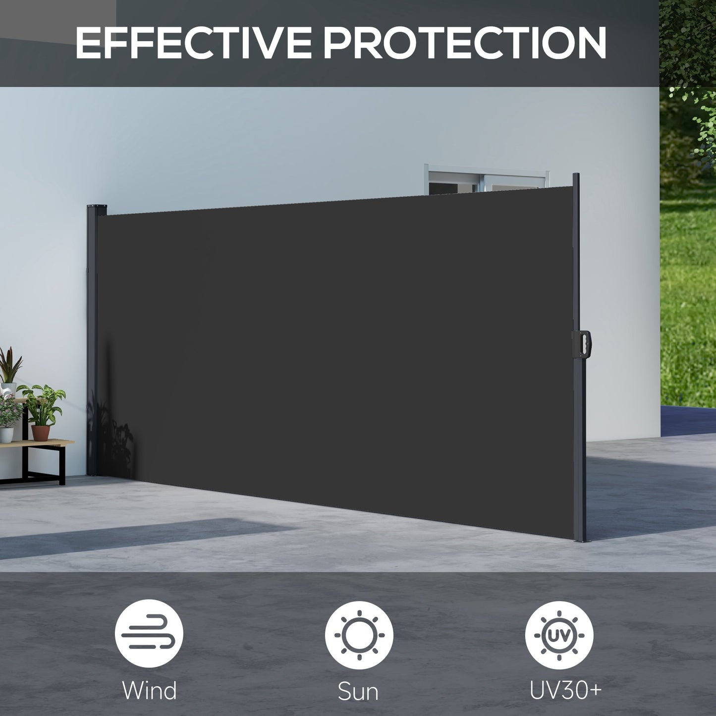 Auvent rétractable latéral 4m x 1,8m pour terrasse