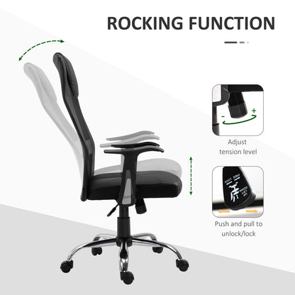 Chaise de bureau ergonomique dossier haut en maille