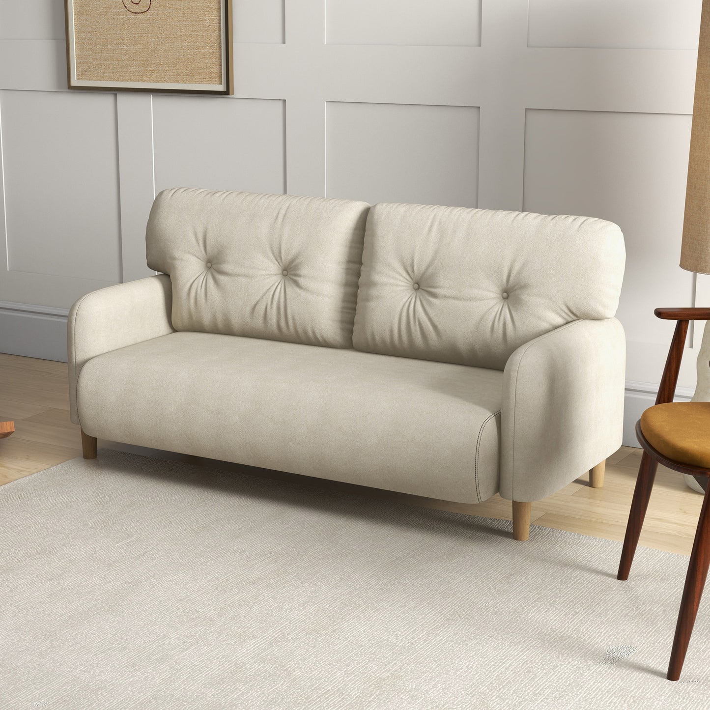 Canapé 2 places moderne en microfibre 148 cm