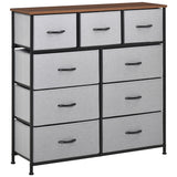 Commode de chambre à 9 tiroirs avec cadre en acier