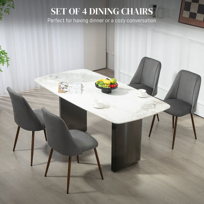 Chaises de salle à manger rembourrées velours ensemble 4