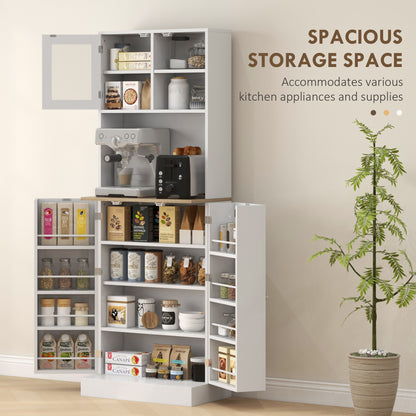 Armoire de cuisine garde-manger avec portes en verre