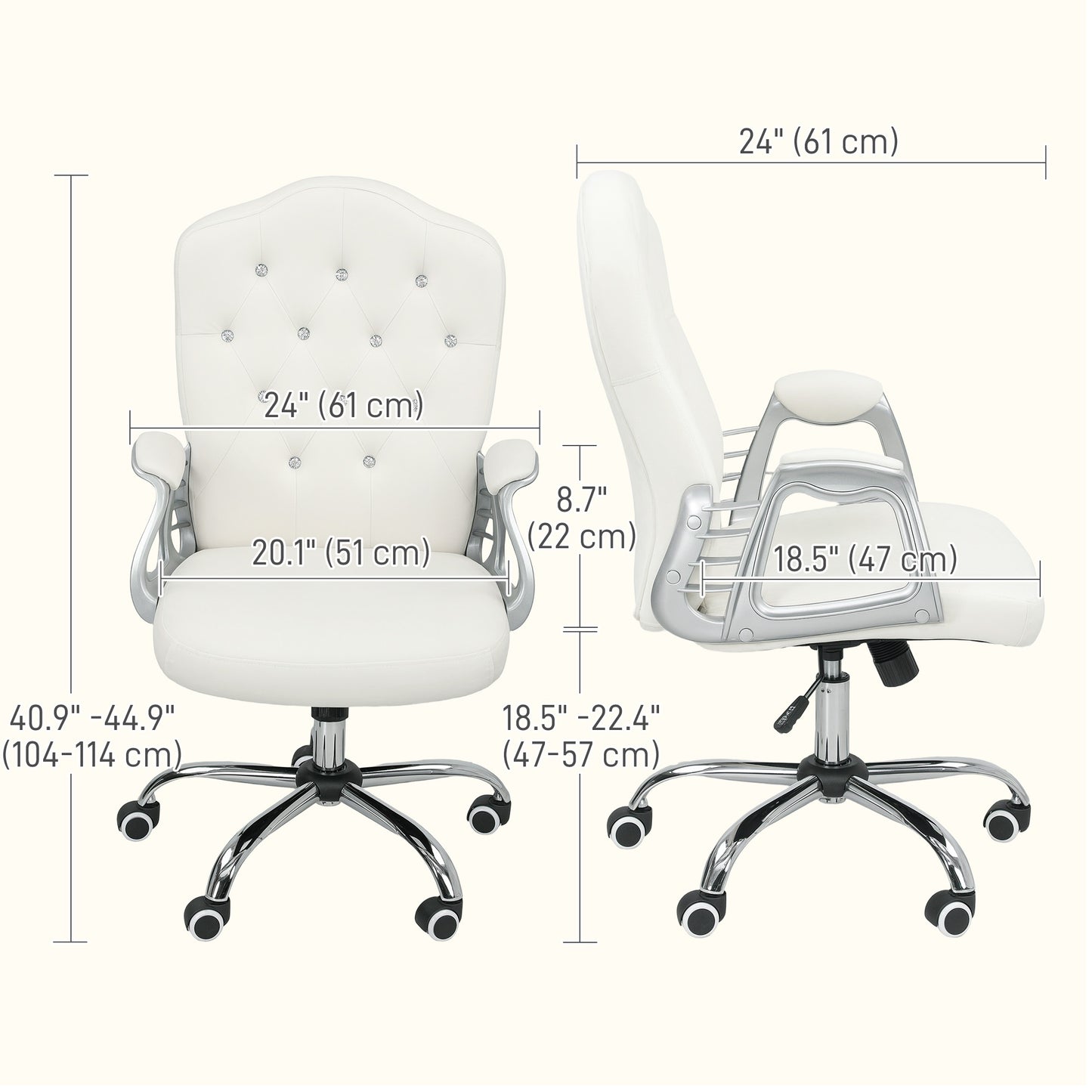 Chaise de bureau velours capitonnée réglable pivotante
