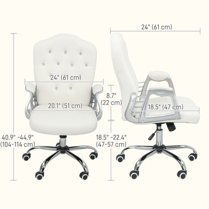 Chaise de bureau velours capitonnée réglable pivotante