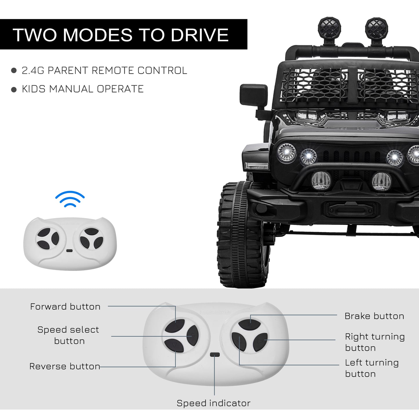 Auto électrique enfant télécommande parentale 12V