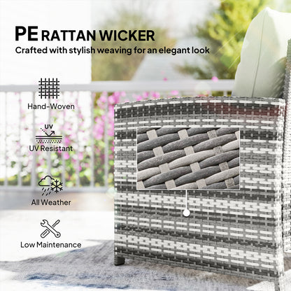 Outsunny 5-Piece Rattan Patio Set - Chairs + Ottomans + Glass Table