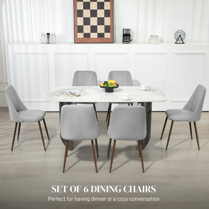 Ensemble de 6 chaises de salle à manger en velours
