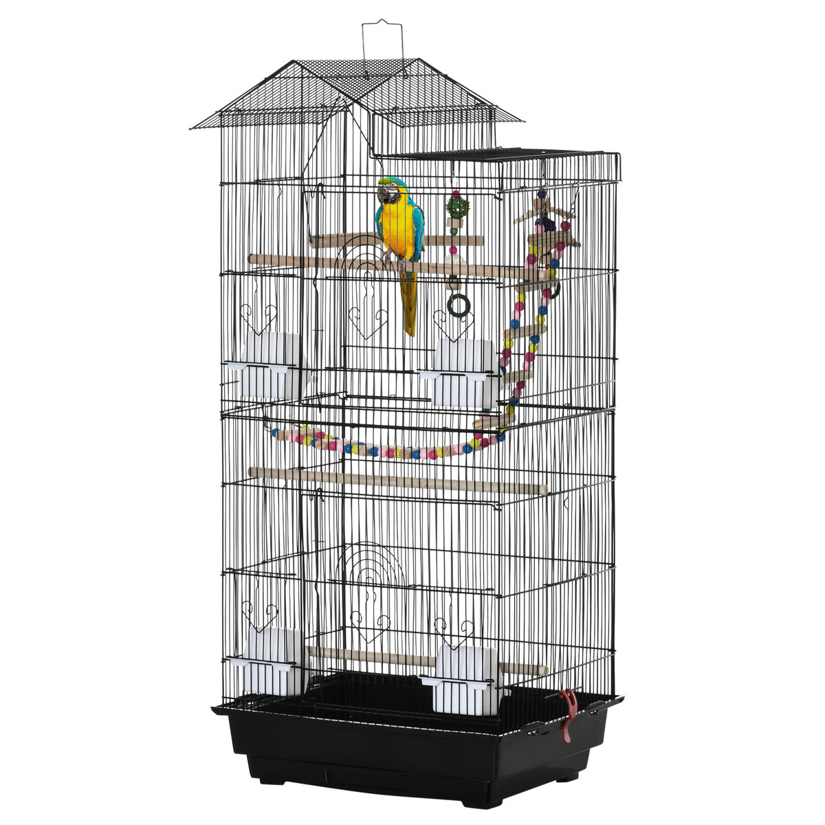 Cage à oiseaux spacieuse avec jouets et accessoires
