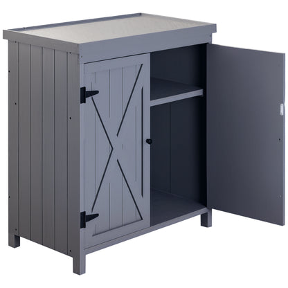 Cabanon de jardin en bois avec dessus galvanisé et deux tablettes