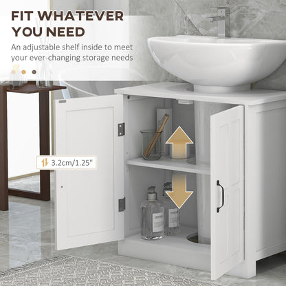 Meuble sous-lavabo double porte avec tablette ajustable