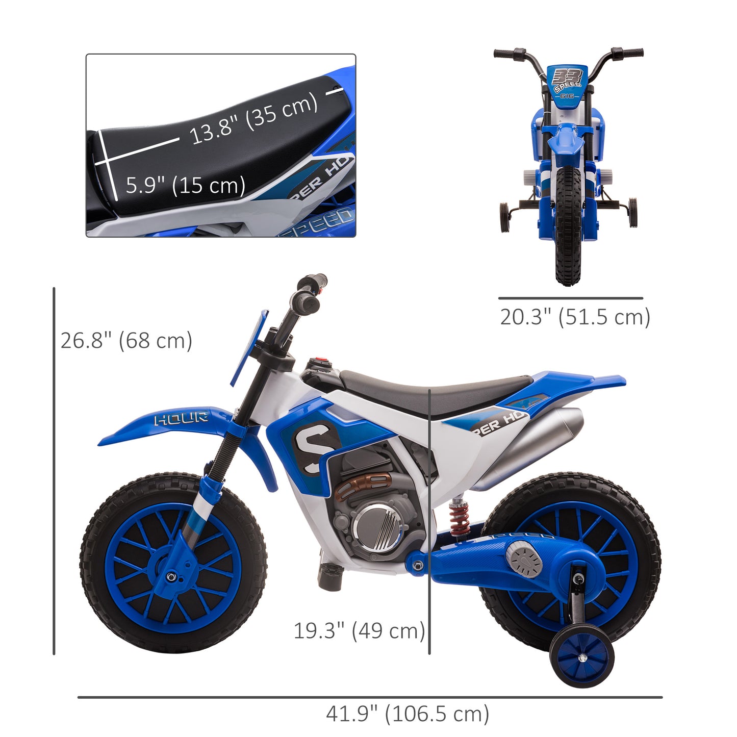 Moto électrique enfant 12V roues amovibles