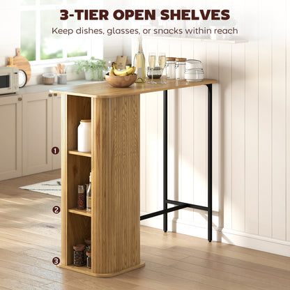 Table bar tambour 3 tablettes latérales rectangulaire