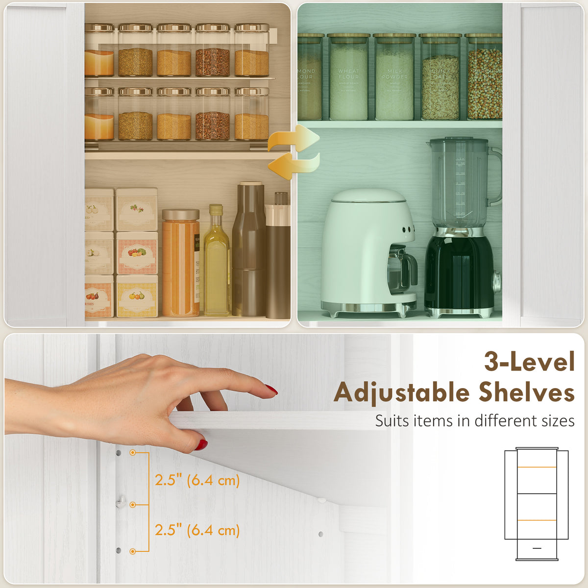 Armoire de cuisine garde-manger en bois d'ingénierie 60 x 30 x 180 cm