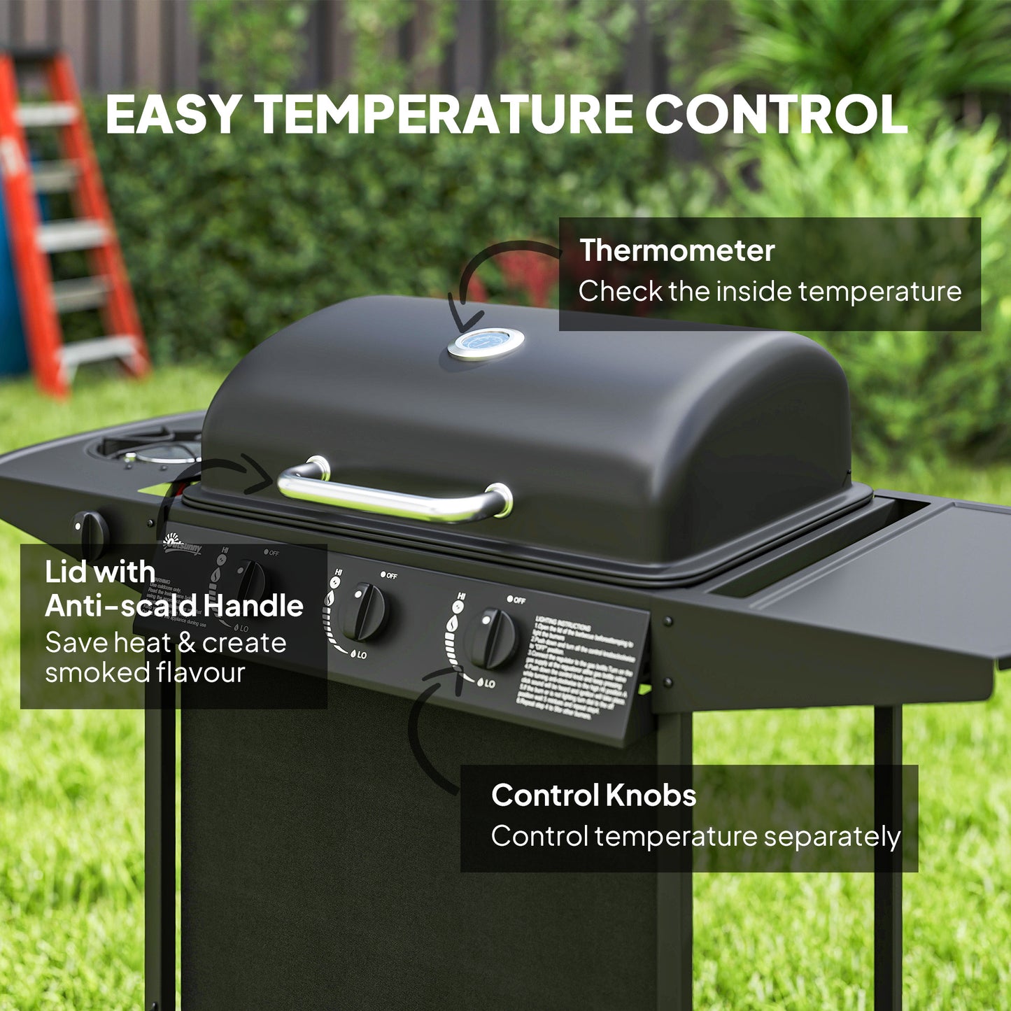 BBQ au Propane 3+1 Brûleurs Portable avec Brûleur Latéral