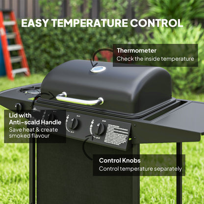 BBQ au Propane 3+1 Brûleurs Portable avec Brûleur Latéral