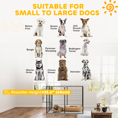 Parc pour chien 8 panneaux pliable robuste en acier