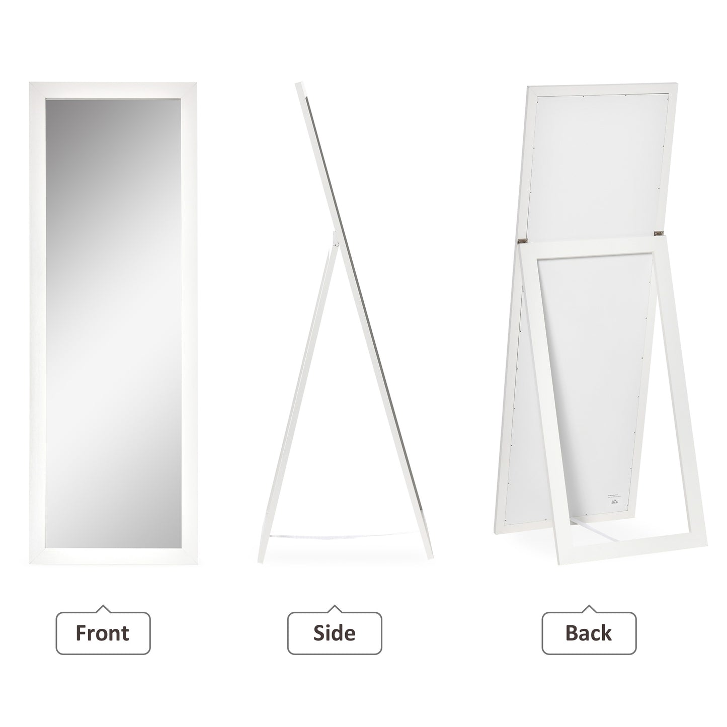 Miroir pleine longueur rectangulaire 147 x 51 cm avec cadre
